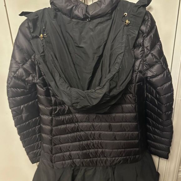 Moncler Ruffle Bottom Coat with Removable Hat - Picture 2 of 4